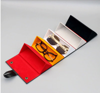 Étui de voyage multiple pour lunettes de soleil Boîte de rangement pour lunettes de soleil pliable en cuir PU pour hommes femmes