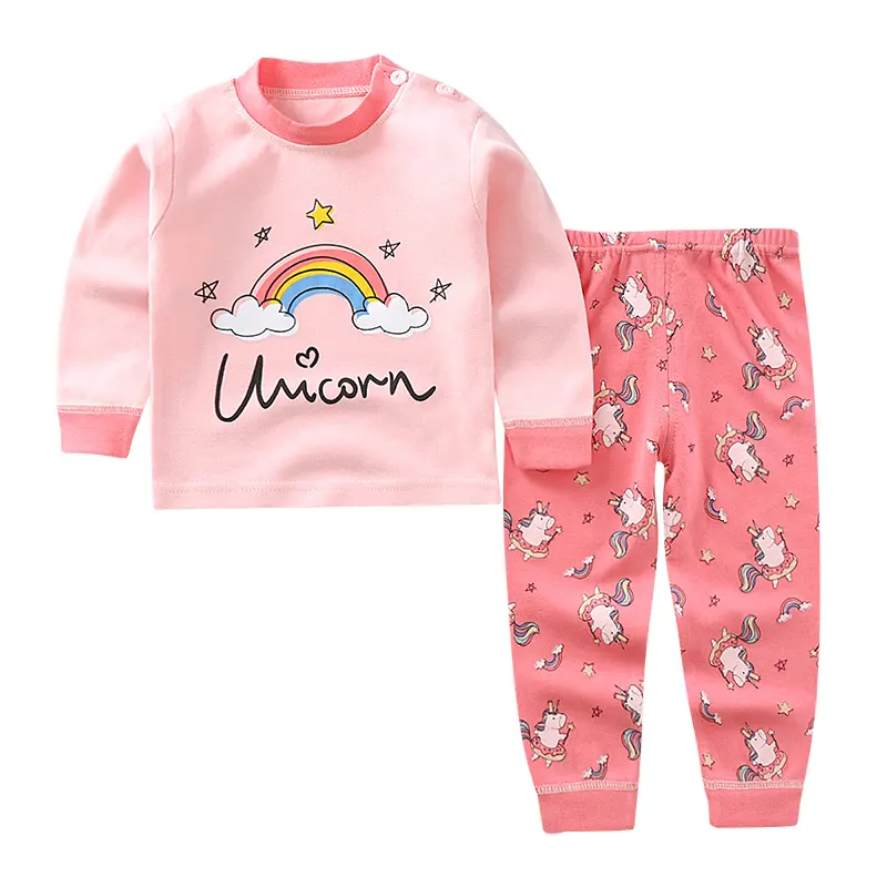 Children's cotton pajamas baby cute pajamas two-piece suit wholesale