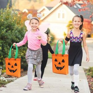 Eco Friendly <b>Lantern</b> Candy Party Toy Gift Reusable Kid's Orange Non-Woven Tote Halloween Pumpkin Bag - Product Image 5