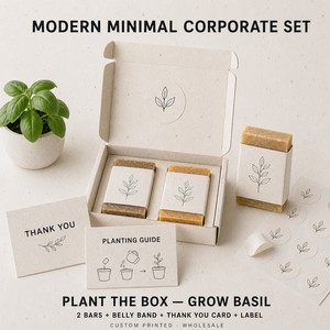 Caja de Regalo Corporativa de Jabón de Papel Sembrable con Impresión Personalizada, Estilo Moderno Minimalista con Cinta Decorativa y Tarjeta de Agradecimiento, Venta al por Mayor - Product Image 1