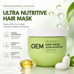 Mascarilla Capilar Nutritiva Personalizada al por Mayor 350G Producción a Granel Tratamiento Intensivo Restaura la Humedad y el Brillo Para Todo Tipo de Cabello - Product Image 2