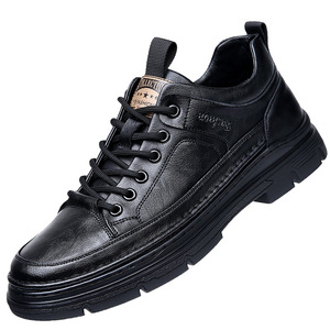 Chaussures habillées en cuir marron à lacets, à semelle épaisse, de haute qualité, élégantes et décontractées - Product Image 4