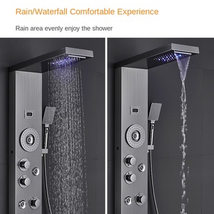 ZEPENG Panneau de douche mural multifonctionnel avec système LED pluie/cascade pour salle de bain - Product Image 3