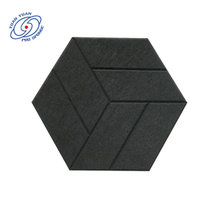 Venta directa de fábrica Paneles acústicos hexagonales de poliéster PET insonorizados Paneles de espuma autoadhesivos a prueba de sonido de alta densidad - Product Image 2