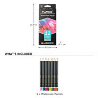 FLOWood – Crayons de couleur professionnels 12 couleurs, crayons de couleur personnalisés pour enfants, artistes, peinture, dessin, papeterie, vente en gros