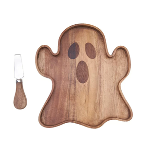 Wholesale Wooden Snack Platter, Customizable Acacia Wood <b>Cheese</b> Board with Utensil for Halloween Party - Product Image 4