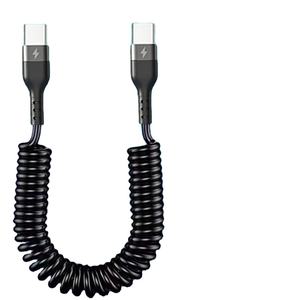 PD 66W Type C Charge Rapide USB C Câble 5A Printemps Chargeur De Voiture pour Huawei Honor pour Xiaomi Redmi POCO pour Samsung Téléphone Stock <span class=keywords><strong>Ava</strong></span> - Product Image 1