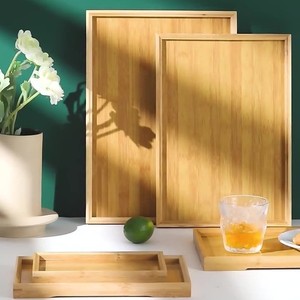 Plateau de service en bambou, plusieurs tailles, pour hôtel, café, thé, couleur unie - Product Image 1