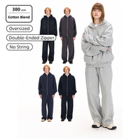 Conjuntos Deportivos Unisex SS265086, Sudadera con Capucha y Cremallera de 380 GSM, Pantalones Deportivos, Corte Holgado, Cremallera Bidireccional, Logotipo Personalizado