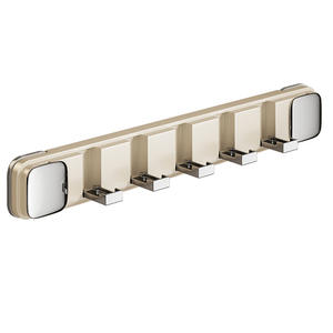 Gancho de Succión Invisible para Montar en la Pared, 5 Ganchos, Acabado Pulido, Sin Perforaciones, Organizador de Ropa, Forma Rectangular - Product Image 1