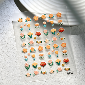 <span class=keywords><strong>Adesivi</strong></span> <span class=keywords><strong>per</strong></span> <span class=keywords><strong>Unghie</strong></span> 5D con Tulipani Arancioni in Rilievo, Decorazioni Floreali Primaverili Carine, Mini <span class=keywords><strong>Adesivi</strong></span> Autoadesivi con Fiori di Pesco Gialli - Product Image 6