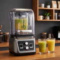 Pembuat Smoothie kedap suara komersial pengaduk pembuat jus elektrik prosesor makanan untuk buah sayuran es penghancur fungsi Milkshake