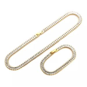 <span class=keywords><strong>Collar</strong></span> de circón para mujer, conjunto de joyería de acero inoxidable con piedras preciosas y diamantes de imitación - Product Image 3