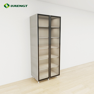 Armoire en aluminium à porte en verre Armoire de <span class=keywords><strong>cuisine</strong></span> à tiroir Rangement <span class=keywords><strong>haut</strong></span> de gamme Petites armoires de <span class=keywords><strong>cuisine</strong></span> Armoire haute à double porte en verre - Product Image 1