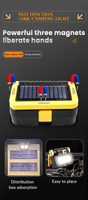 Portable solaire alimenté LED lampe de travail étanche boîte à outils intégrée travail en plein air Camping lampe de poche Garages réparations automobiles