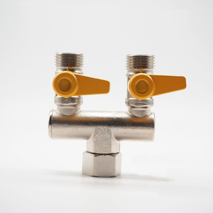 NFJM Vanne de gaz <span class=keywords><strong>à</strong></span> trois voies en laiton <span class=keywords><strong>à</strong></span> alimentation manuelle de type F Vanne <span class=keywords><strong>à</strong></span> trois voies pour compteur d'eau haute température Vanne <span class=keywords><strong>à</strong></span> trois voies avec support OEM - Product Image 1