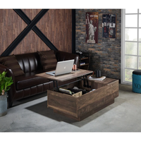 Mode moderne, fonctionnalité en bois, table basse avec plateau élévateur, table basse avec rangement pour meubles de salon