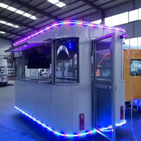 Kiosque mobile extérieur en aluminium pour bubble tea, café, glaces, bonbons, chips, camion de restauration, remorque avec équipement de cuisine complet