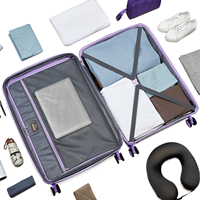 Ensemble de bagages extensible de grande capacité Valise en PP durable et légère avec roues pivotantes pour hommes Sac à dos de voyage pour femmes
