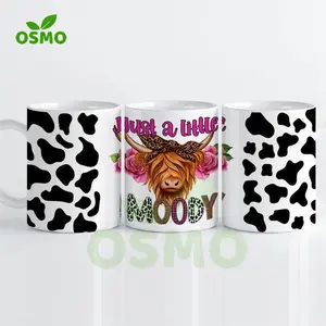 Just A Little Moody - Highland cow - Osmo Wholesale 11oz 15oz Coffee Mug Transfer Wraps UV DTF Mug Cup Wrap Designs