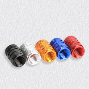 Bouchons de valve de pneu moletés en aluminium anodisé, multicolores, universels, anti-poussière, anti-corrosion, pour voiture, moto, vélo - Product Image 4