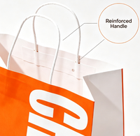 Sacs à emporter en papier kraft biodégradables et recyclables avec poignées, personnalisables avec logo, pour la restauration rapide en gros