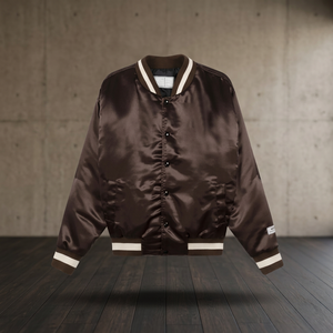 Wholesale Custom Logo <b>Men</b> <b>Winter</b> Casual Plain Silk Satin Varsity <b>Jacket</b> <b>Waterproof</b> Windproof Blank Stripe Varsity <b>Jacket</b> - Product Image 4