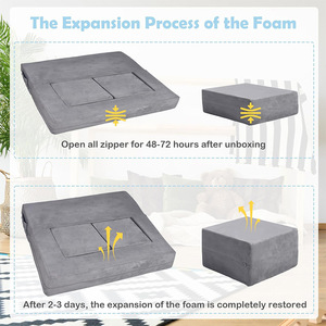 Children's <b>Sofa</b> Set With Ottoman And Round Pillows Fabric High-Elasticity Foam 2 Seater For <b>Kids</b> Bedroom Play Area - Product Image 3