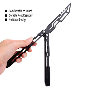 Couteau de poche multifonctionnel en aluminium EDC, couteau pliant d'entraînement pour débutants en plein air, couteau <span class=keywords><strong>Balisong</strong></span> portable pour entraînement - Product Image 5