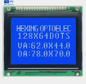 2.7 Inch Lcd 128X64 Stn Blauw 8 Bit Parallelle Spi Seriële 20 Pin 5.0V Grafische Lcd 128X64