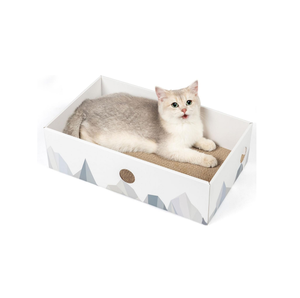Rascador para Gatos Conlun con Almohadilla de Cartón Resistente de Doble Cara, Tumbona de Cartón, Diseño con Orificios Interactivos - Product Image 1