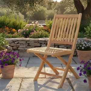 Indoteak Solid Teak <b>Wood</b> Modern Minimalist <b>Folding</b> Dining <b>Chair</b>-Durable Lightweight & Comfortable for Outdoor Use - Product Image 4