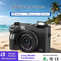Logo/emballage personnalisés disponibles : Appareil photo numérique rétro 5K pour selfie, appareil photo compact sans miroir HD avec écran 3,0 pouces, beauté