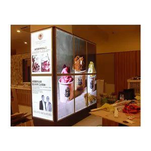 इनडोर स्टोर फ्रंट विज्ञापन प्रदर्शन की अगुवाई फोटो फ्रेम अल्ट्रा स्लिम ब्लैक एल्यूमीनियम स्नैप फ्रेम ए 4 आकार के लिए लाइट बॉक्स