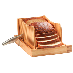 Tùy chỉnh tre gỗ bánh mì Hội Đồng Quản trị với thép không gỉ Dao đặt và Crumb khay bánh mì Slicer cắt bánh mì Hội Đồng Quản Trị - Product Image 4