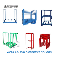 Palette en acier pour entrepôt, robuste, empilable, détachable, durable, avec revêtement en poudre