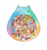 Puzzle en bois pour chat, formes irrégulières et haute difficulté, pour cadeaux, ornements décoratifs et cadres photo en acrylique