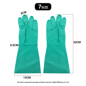 Nhà Máy Giá không thấm nước Heavy Duty Găng tay màu xanh lá cây Nitrile công nghiệp găng tay - Product Image 3