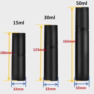 Vente en gros de flacons cosmétiques en plastique sans air de luxe 15 ml 30 ml 50 ml Noir mat pour soins de la peau, shampooing, lotion - Product Image 5