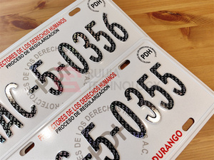 Plaque d'immatriculation mexicaine personnalisée anti-contrefaçon, échantillon gratuit, faible MOQ pour plaque d'immatriculation de véhicule personnalisée - Product Image 3