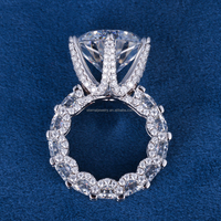 Personnalisé S925 Argent 10K 14K 18K Or Massif Moissanite Lab Diamant Rubis Émeraude Saphir Bagues De Fiançailles De Mariage Bague D'éternité