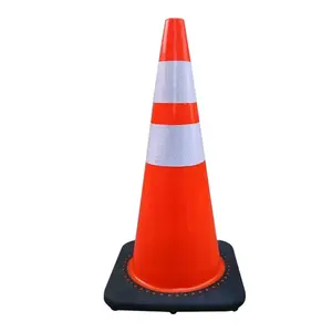 Fabricação Top Sale Cone de estrada de 70 cm Cone de PVC flexível de segurança usado para trânsito