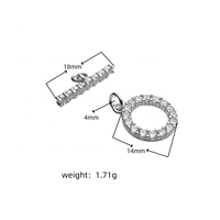 Fermoirs de collier personnalisés en argent sterling 925 plaqué or avec breloque ronde en zircone pour bijoux DIY