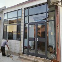Puerta de Seguridad de Aluminio con Cristal Templado, Resistente a la Corrosión e Impermeable, para Tiendas Minoristas, Entrada Principal de Hoteles y Centros Comerciales