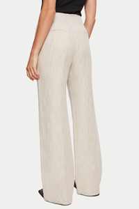 Pantalons pour femmes sur mesure en lin <span class=keywords><strong>blanc</strong></span> et coton décontractés à taille haute avec fermeture éclair cachée, pantalons de survêtement longs - Product Image 5