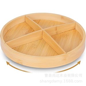 Cross-border wooden kitchen round <b>spice</b> <b>rack</b>, <b>rotatable</b> household tabletop solid wood seasoning organizer - Product Image 2