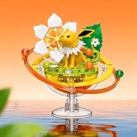 Série Eevee Planet - Blocs de construction - Support rotatif pour diorama - 9 figurines complètes Eeveelution - Boîte mystère cadeau pour enfants