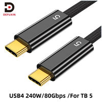 Câble USB4 DFX 120 Gbps 1M 240W Câble coaxial TB5 compatible avec E-Marker pour Apple MacBook Pro Mac Studio SSD externe