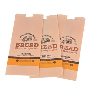 Wint Vliegende Was Kraft Papieren Zakken Franse Lange Toast Sandwich Bakkerij Bakken Broodverpakking Met Doorzichtig Venster Voor Food Grade