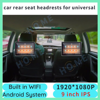 9 pouces Android 9 pour lecteur vidéo universel DVD stéréo Radio multimédia arrière appui-tête moniteur écran tactile 4G WiFi Carplay Auto